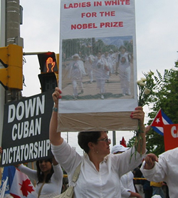 Demostración Internacional de apoyo y solidaridad con las Damas de Blanco y a la liberación de los prisioneros politicos en Cuba!